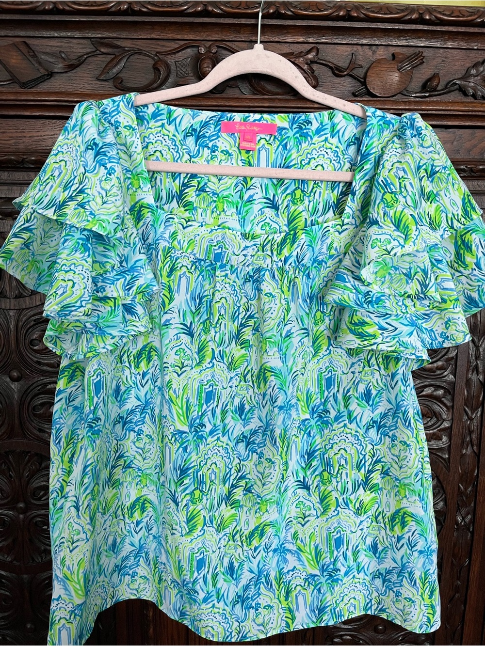 Lilly Pulitzer Devina Flutter Sleeve Top XL
